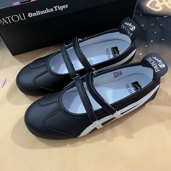 Patou Mexico 66 X Onitsuka Tiger Black Ballet Flats - Picture 2 of 6